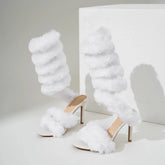 Fluffy Faux Fur Heels