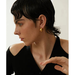 Gilded Grooves Hoop Earrings