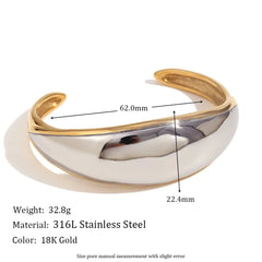 Gold and Silver Tone Cuff Bracelet