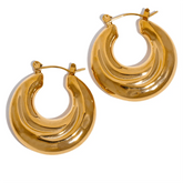 Gold Chunky Hoop Earrings