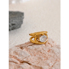 Gold Ring with Oval Gemstone