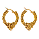 Gold Twisted Rope Hoop Earrings