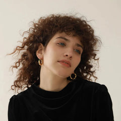 Golden Gem Hoop Earrings