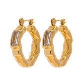 Golden Gem Hoop Earrings