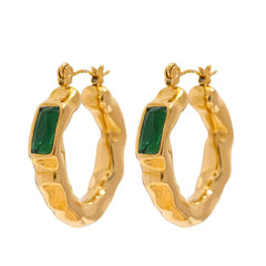 Golden Gem Hoop Earrings