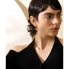 Green and White Heart Charm Hoop Earrings