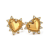 Heart-Shaped Stud Earrings