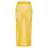 Hollow Out Grid Skirt