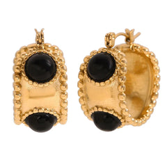 Hoop Earrings with Multi-Stone Accents