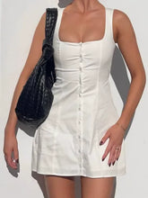 Square-Neck Cinched Short Skirt