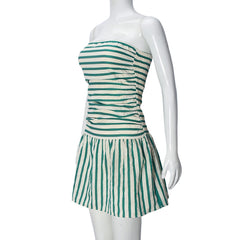 Striped Plunging Dress