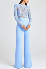 Lace-Trimmed Tassel Jumpsuit