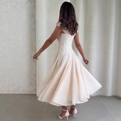 Fitted Square-Necked Long Dress