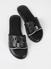 Wide Strap Rhinestone Sandals
