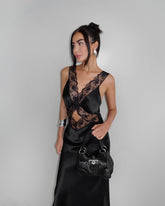 Lace-Trimmed Halter Dress