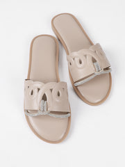 Wide Strap Rhinestone Sandals