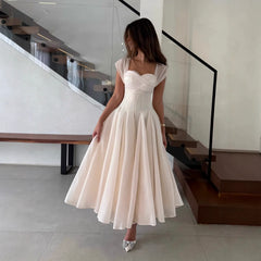 Fitted Square-Necked Long Dress