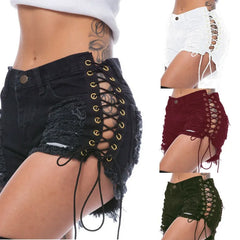 Distressed Denim Skirt