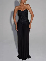 Sequined Pink Maxi Dress
