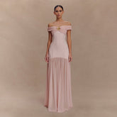 Strapless And Off-The-Shoulder Net Dress