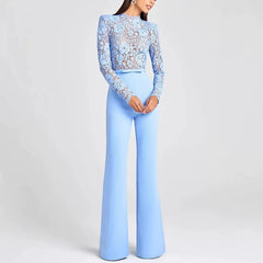 Lace-Trimmed Tassel Jumpsuit