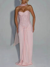 Sequined Pink Maxi Dress