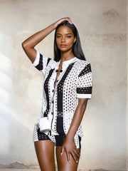 Knitted Hollow Two Piece Set