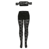 Lace Off-Shoulder Top with Tights