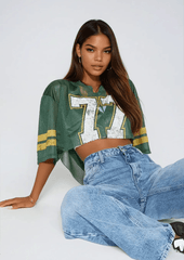 Lace-Trimmed Jersey Glam Top