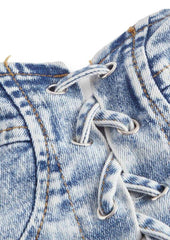 Lace Up Denim Top