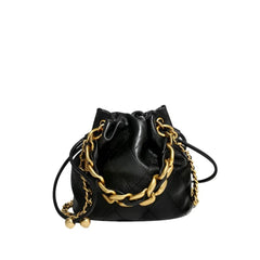 Leather Drawstring Pouch Bag