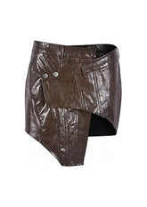 Leather Hip Mini Skirt