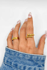 Adjustable Gold Crossover Ring