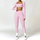 Long Sleeve and Leggings Yoga 2 piece Set