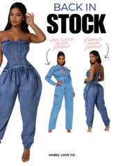 Long Sleeve Denim Jumspuit