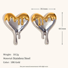 Melting Heart Stud Earrings