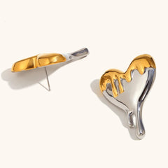 Melting Heart Stud Earrings