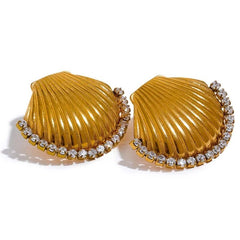 Metal Shell Stud Earrings made of Stainless Steel