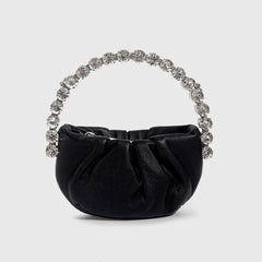Mini Black Rhinestone Handle Handbag