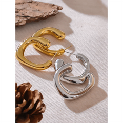 Modern Chunky Oval Hoop Earrings