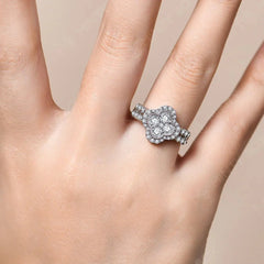 Moissanite Cluster Ring