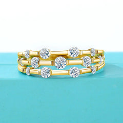Multi-Layer Moissanite Ring