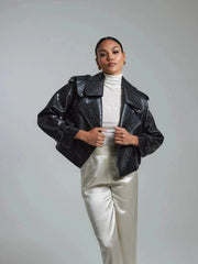 Oversized Cropped Leather Jackets