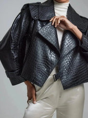 Oversized Cropped Leather Jackets