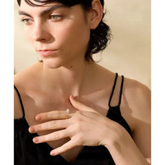 Pearl-Studded Open Cuff Ring