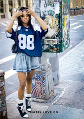 Pleated Denim Skirt