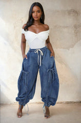 Puff Denim Pants