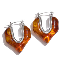 Resin Lava Hoop Earrings
