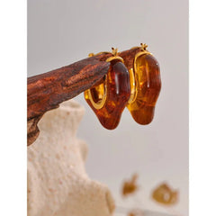 Resin Lava Hoop Earrings