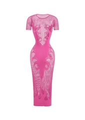 Sheer Short Sleeve Dress